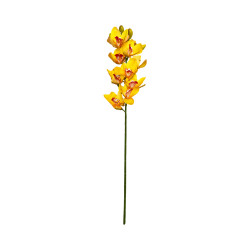 Cymbidium Jaune Cœur Rouge Artificiel