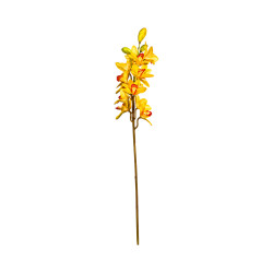 Cymbidium Jaune Cœur Rouge Artificiel