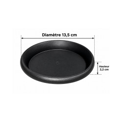 Sous-plat rond noir – Ø 13,5 cm