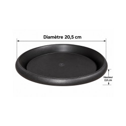 Sous-plat rond noir – Ø 20,5 cm