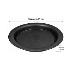 Sous-plat rond noir – Ø 21 cm