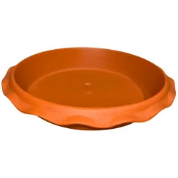 Soucoupe plastique ondulée terre cuite 25,4cm