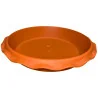 Soucoupe plastique ondulée terre cuite 25,4cm